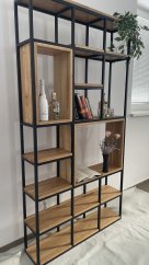 Regál dubovo - kovový